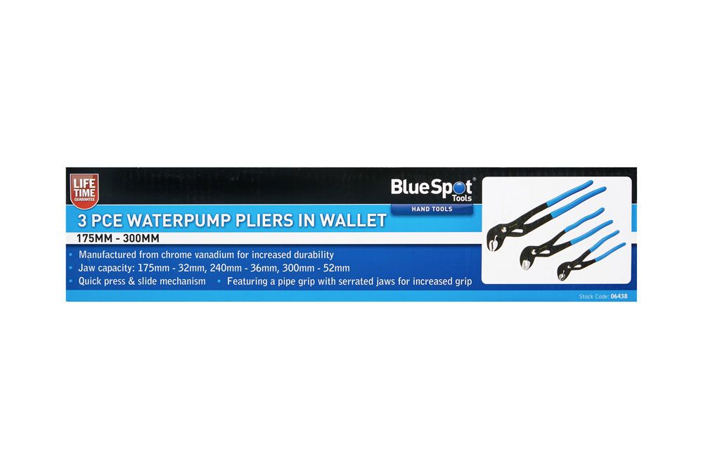 Waterpump Pliers In Wallet (175mm - 300mm) 3 Pce