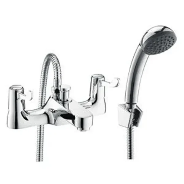 Contract Lever Bath Shower Mixer Tap and Kit - Chrome (WRAS)
