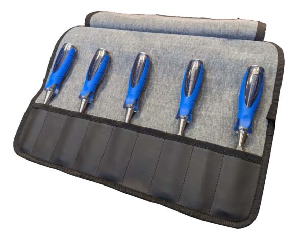 Polyester Coated Fabric 9 Pocket Chisel Roll Black
