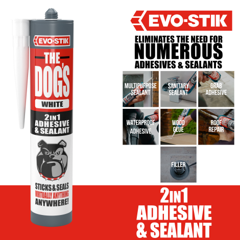 EVO-STICK Dog Hybrid Sealant & Adhesive White 290ml - Image 2