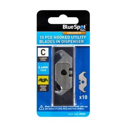 Hooked Utility Blades In Dispenser (10)